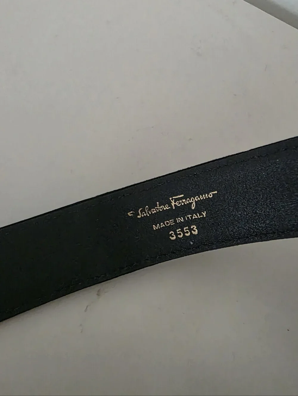 PRISTINE Ferragamo Black Suede Belt Gold Buckle XS - Small Waist 27